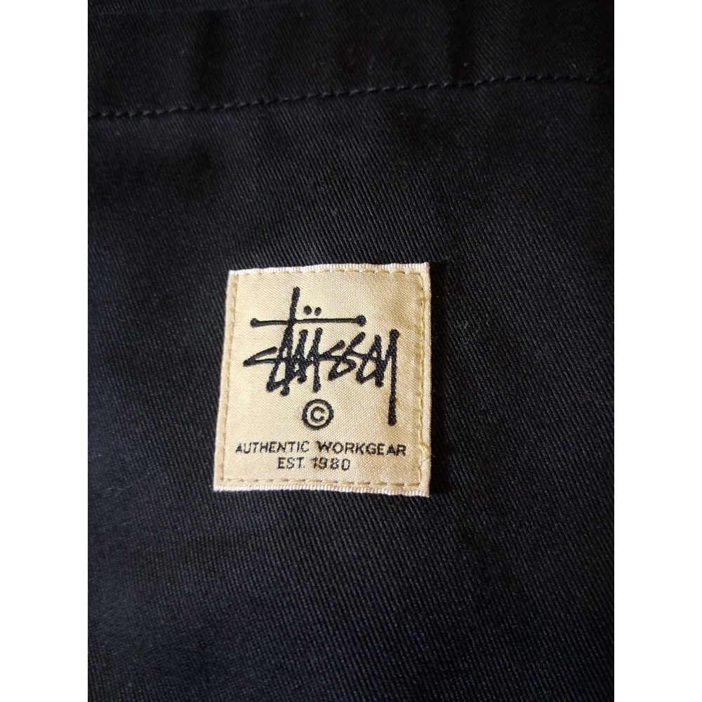 Stussy Jacket‎ mens MEDIUM blue workwear script logo collared bomber Size M - Picture 2 of 7